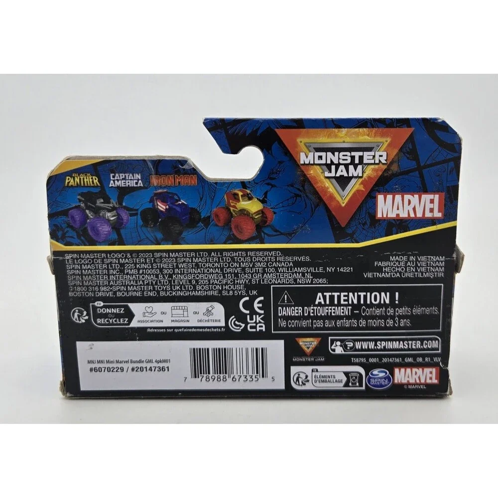 Monster‎ Jam Marvel Mini Series 1 Black Panther Captain America Iron Man Trucks
